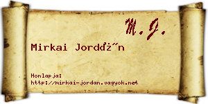 Mirkai Jordán névjegykártya